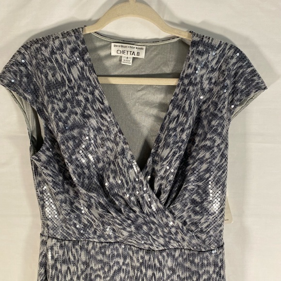 Chetta B Leopard Print Sequin Cap Sleeve Formal Dress - Picture 2 of 9